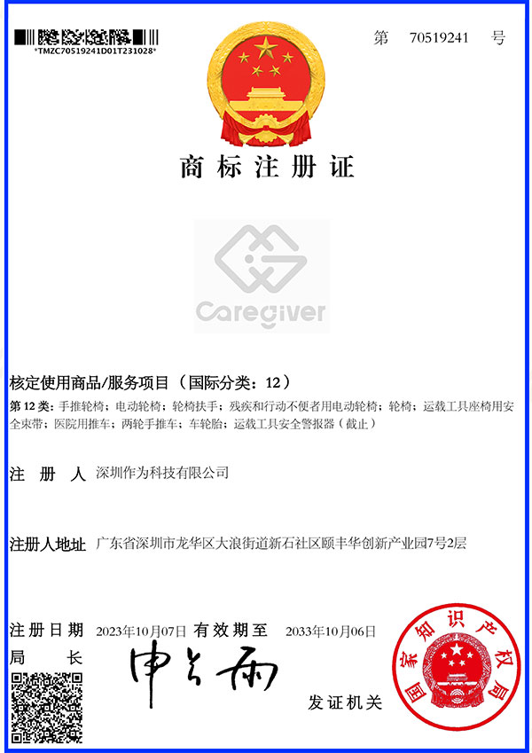 第12類(lèi)商標證書(shū)-圖形+Caregiver