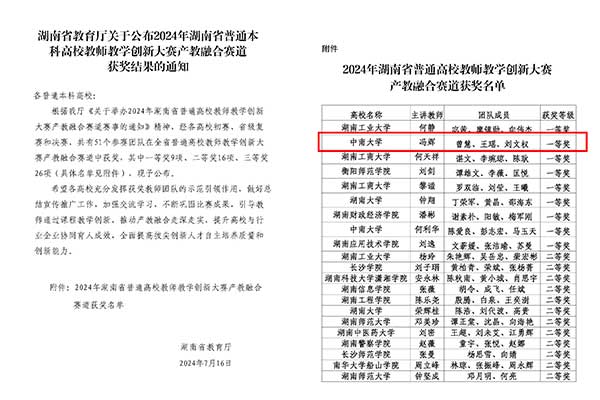 喜訊丨作為科技攜手中南大學(xué)榮獲湖南省普通高校教師教學(xué)創(chuàng  )新大賽產(chǎn)教融合賽道一等獎